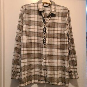 VINTAGE ORIGINAL ALPHORN TRACHTEN BAVARIAN TRADITIONAL PLAID SHIRT 36